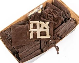 32 Brass Desk Ornaments With Pouch, Israel Museum 