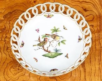 Herend Rothschild Bird Reticulated Bowl