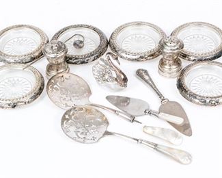 Group Of Sterling Silver Table Top And Serving Pieces