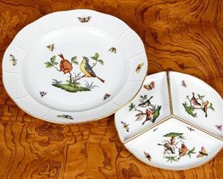 Herend Rothschild Bird (4 Pc) Hors D'Oeuvres Set
