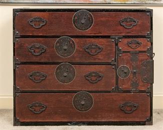 Japanese Yonezawa Style Lacquer Clothing Chest