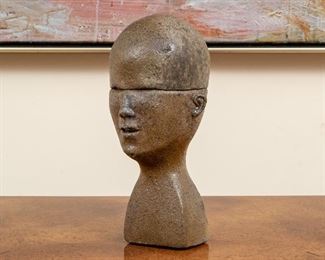 David Morris (Israel, 1911 - 1999) 2-Pc Abstract Ceramic Head