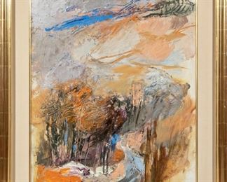 Ruth Levin (Israeli, 1918 - 2006) Oil Painting On Wallpaper 