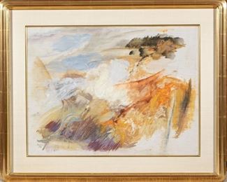 Ruth Levin (Israeli, 1918 - 2006) Oil Painting On Wallpaper 