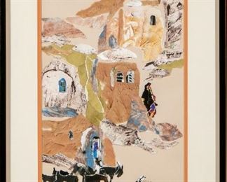 Yehudit Yellin Ginat (B. Israel 1923 - 2005) Collage Bedouin And 