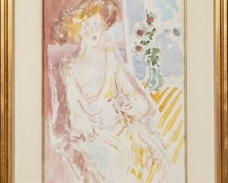 Avraham Mandael (Mandel) (Israel, B.1930 Aquarelle Of A 