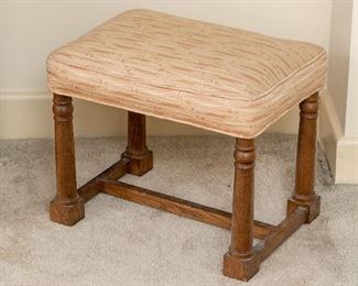 Upholstered Oak Bench