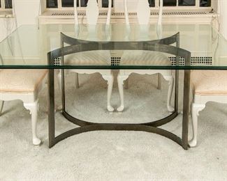 Glass Top Bronze Dining Room Table