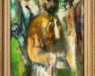 Ben Shahn (Lithuania 1898 - NYC 1969) Figurative Oil On 