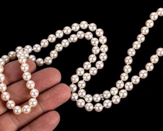 Two 8mm Pearl Necklaces