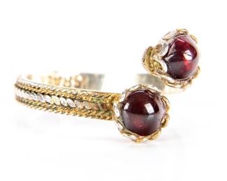 Israeli Garnet & Vermeil Ring, Size 7