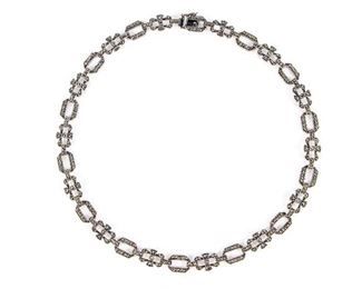 Sterling & Marcasite Fancy Link Necklace