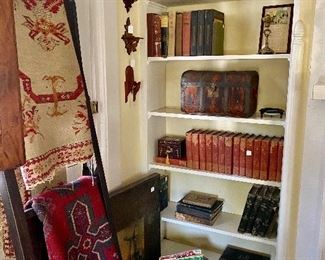 Rugs, antique books 