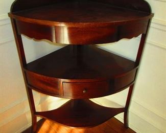 Hepplewhite Style Mahogany Corner Wash Stand