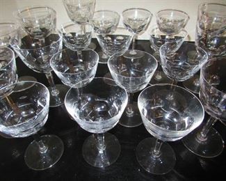 Group of Wheel Cut Stemware