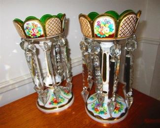 Pair of Victorian Enameled Luster's
