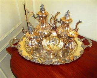 Silvered Tea Service in Style of Rococo