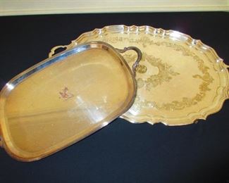 19th c. Silvered Serving Trays
