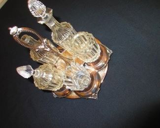 Diminutive Victorian Caster Set in Sterling and Crystal