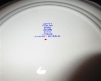 Mark on Verso of Spode "Mulberry Beverly" Dinner Plates