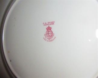 Mark on Royal Worcester "C.A. Seltzer Cleveland" Plates