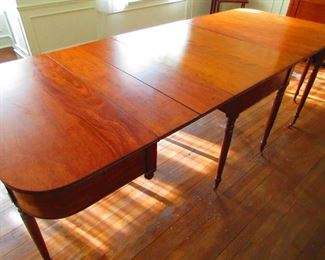 Antique American Sheraton Three Part Dining Table in Cherry