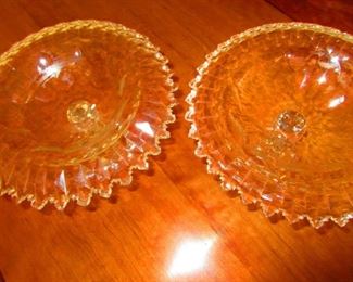Pair of Continental Wheel Cut Compotes, Early 19th c.
