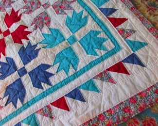 Detail of Vintage Handmade Quilt