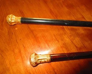 Gold Handled Walking Sticks