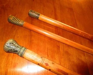 Sterling Silver Tipped Walking Sticks