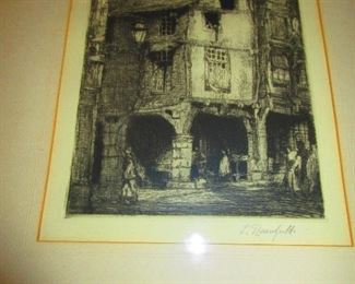 16thc. Half Timber Building - Signed: L. Rosenfield