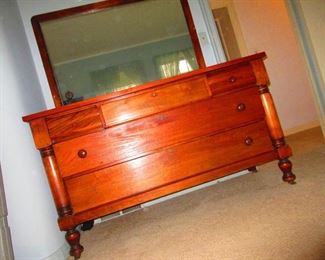 19th c. Continental Chest of Drawers & Mirror
