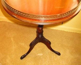 Candlestick Table with Brass Gallery