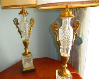 Crystal Urns with Ormolu Lamps