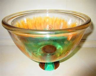 Enameled Footed Bowl