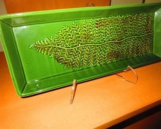 Studio Pottery Fern Leaf Dish