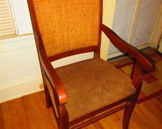 Mission Oak Arm Chair with Woven Back