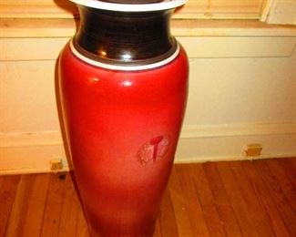 Artist Signed Lidded Floor Vase