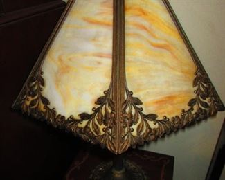 Art Deco Slag Glass Lamp