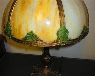 Slag Glass Art Deco Lamp