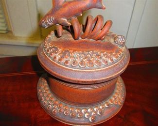Studio Pottery Box with Shark