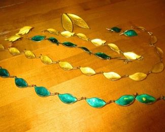 Danish Sterling Enameled Jewels