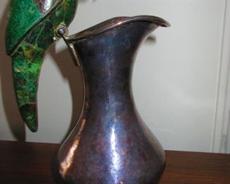 Taxco Sterling & Hard Stone Mosaic Jug