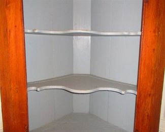 Detail of Interior of Early 19th c. American Corner Cabinet (Contemporary Paint)
