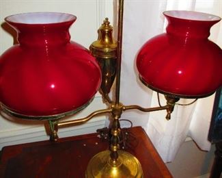 Double Student Lamp with Cased Shades