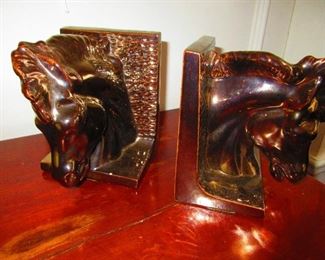 Art Deco Horse Head Bookends after Cowan Pottery