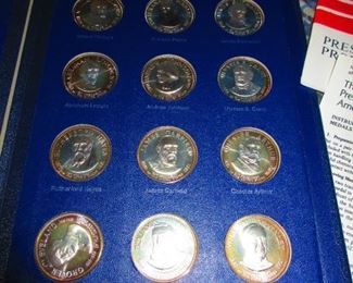 Detail of Sterling Presidential Coin Set