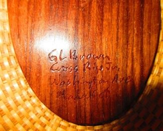 Signature on Gerald L Brown Nantucket Basket Purse