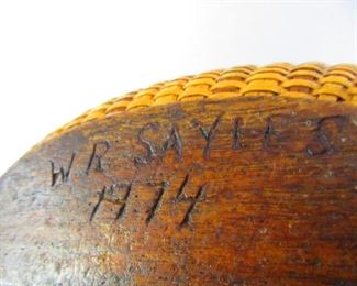 Signature on William R. Sayles Nantucket Basket Purse