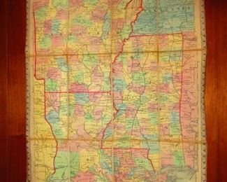 Detail of Civil War Era Map of Mississippi ca. 1866